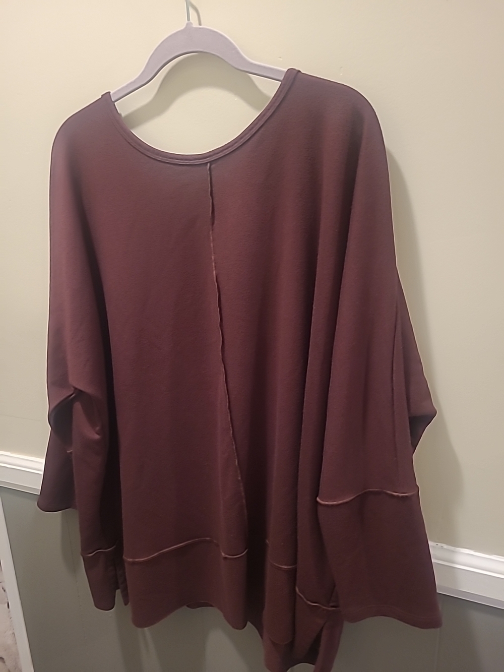 Spanx Perfect Length Dolman Sleeve Top Womens Size 1X Wine - Picture 4 of 13